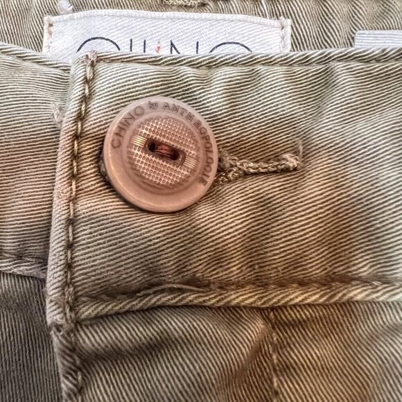 Chino by Anthropologie Robin Stripe Ankle Pants Olive Green Size 29 - Picture 4 of 6